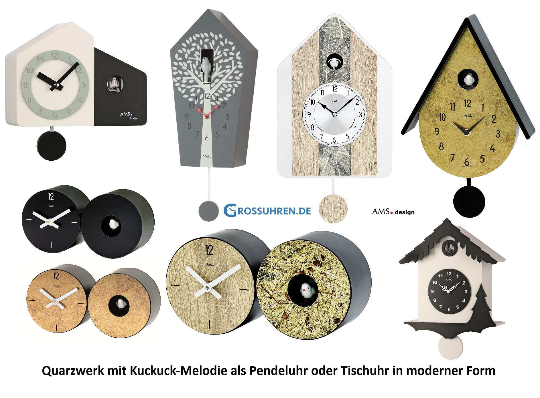 AMS Kuckucksuhren moderne Form modernes Design